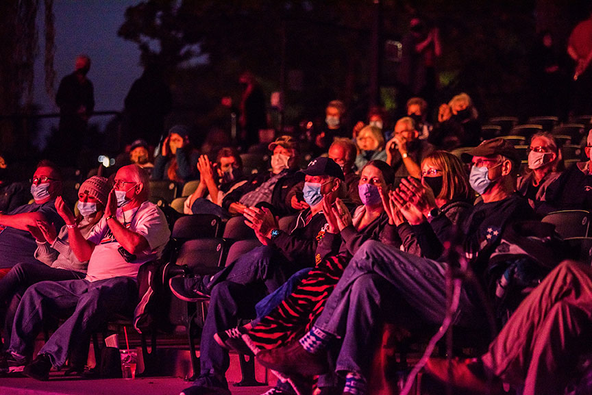 Audience with masks